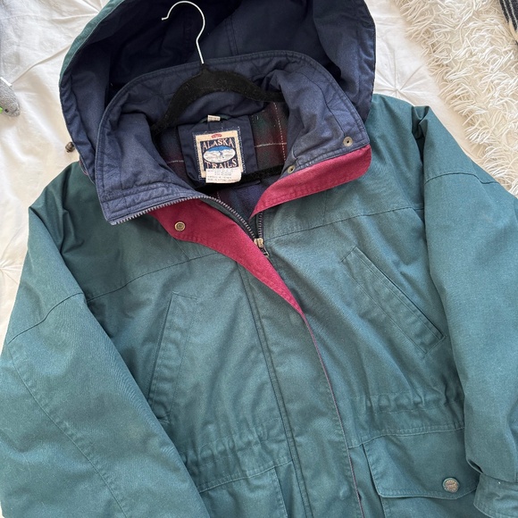 VINTAGE Alaska Trails quilted fleece flannel-lined outdoor winter coat - Picture 6 of 13